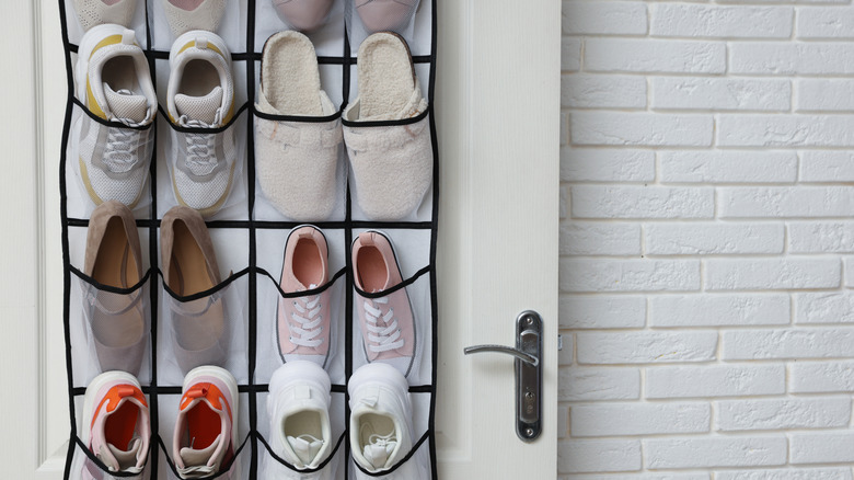Behind door shoe organizer