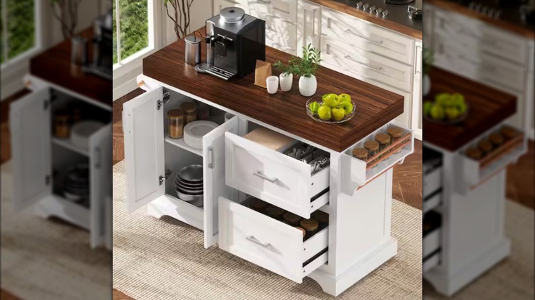 Harper & Bright Designs' White Wood Kitchen Cart
