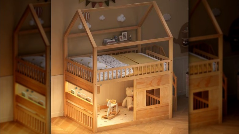 Harper & Bright Designs' Wood House Loft Bed
