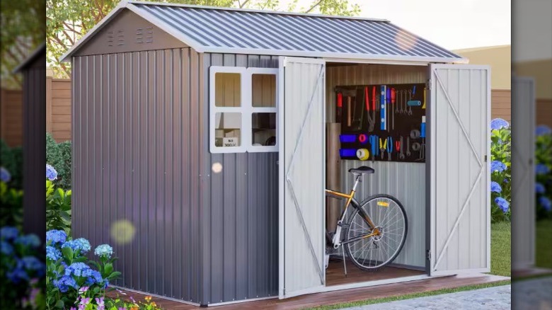 Coolbibila's 8 x 6-feet Gray Galvanized Shed