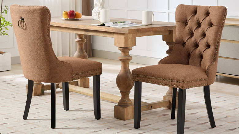 Tufted Linen Dining Chairs from Dimakai