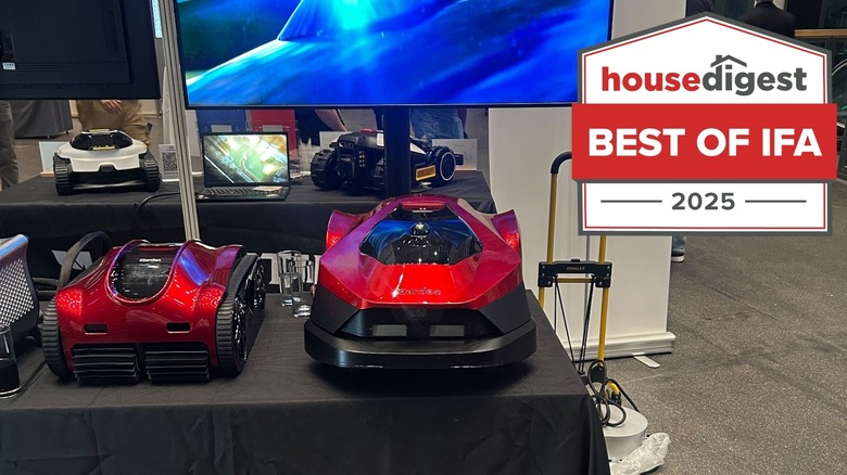 iGarden Lawn Mower L Series display at IFA 2025 with House Digest Best of IFA badge