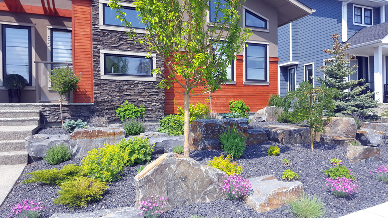 Boulders add color, texture, and support in urban landscapes