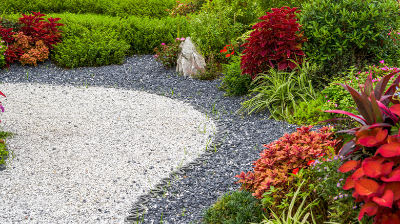 Decorative rock for landscaping adds color and texture