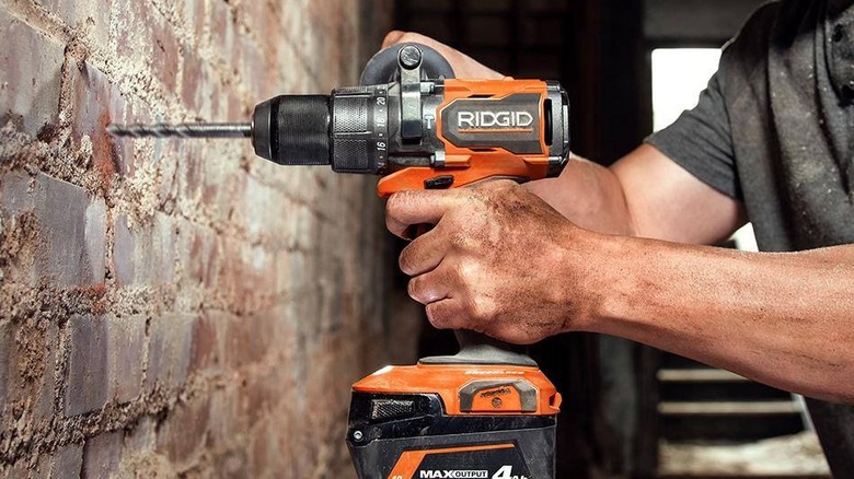 The Ridgid hammer drill is an ideal tool for drilling masonry