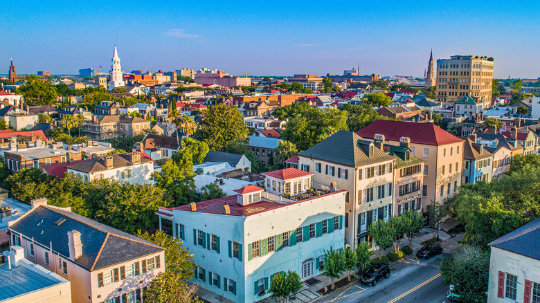 Aerial of Charleston South Carolina