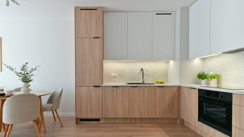 Kitchen with under-cabinet lighting
