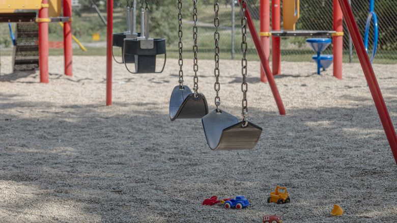 playground equipment over decomposed granite