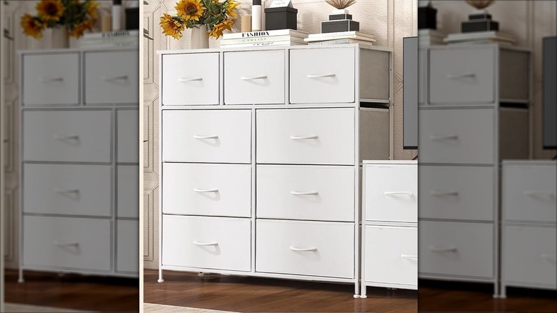 The Bigleap 9 Drawer Dresser in white.