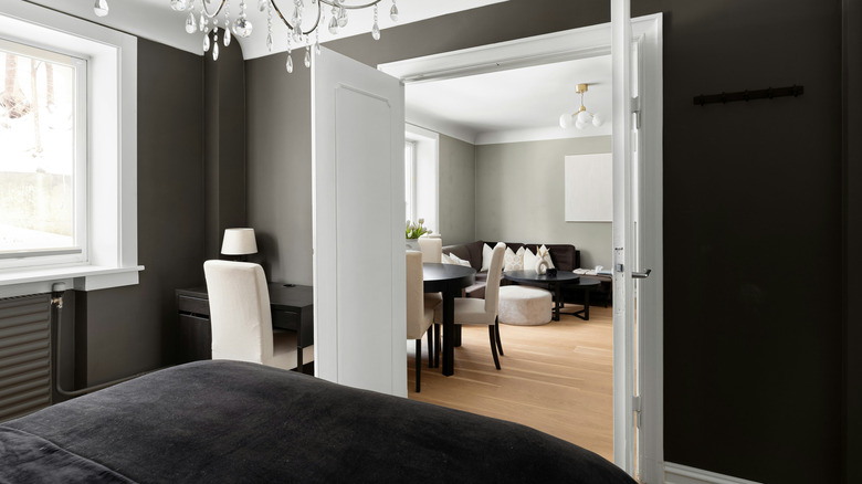 Black and white bedroom