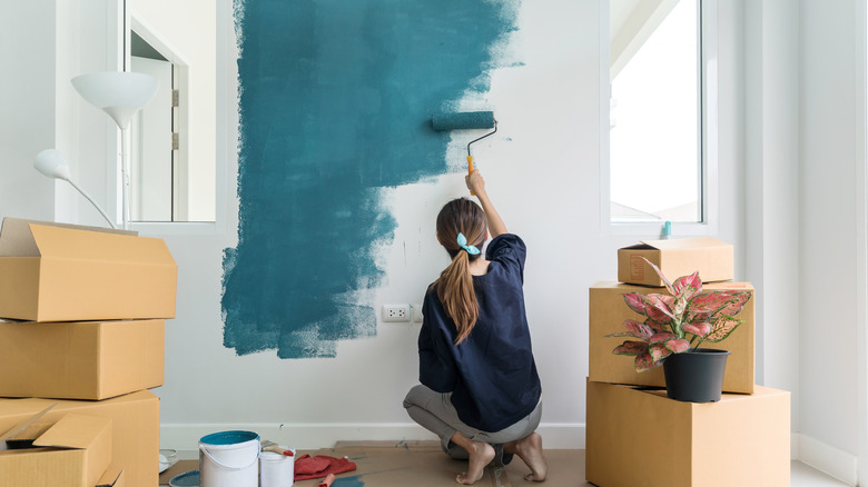 A minimalist apartment with a neutral color palette.