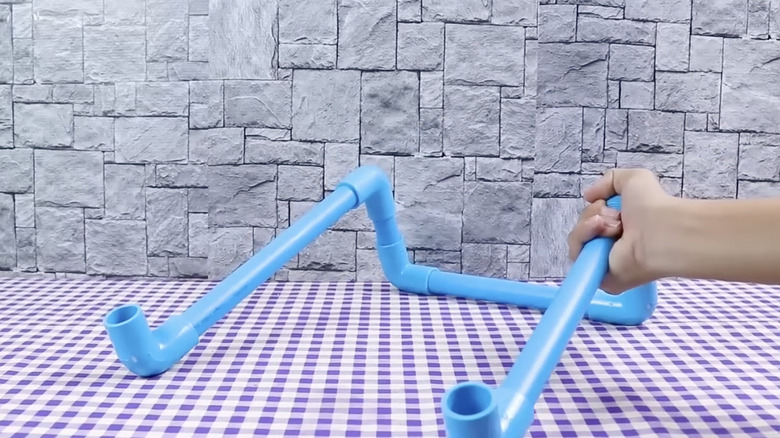 Laptop stand from PVC pipe