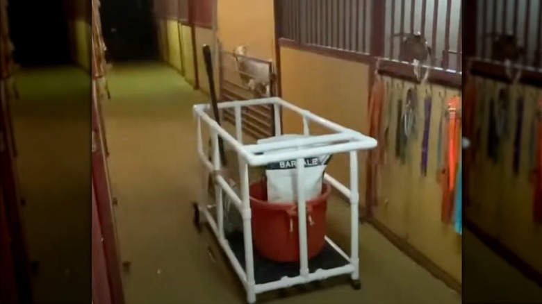 Rolling yard cart made from PVC pipes