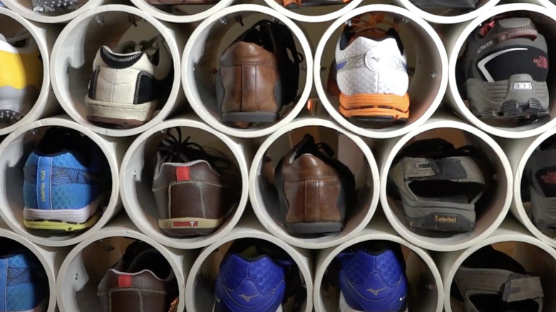 Shoe organizer from PVC piper