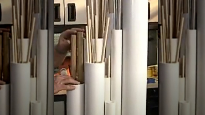 Wooden dowel organizer