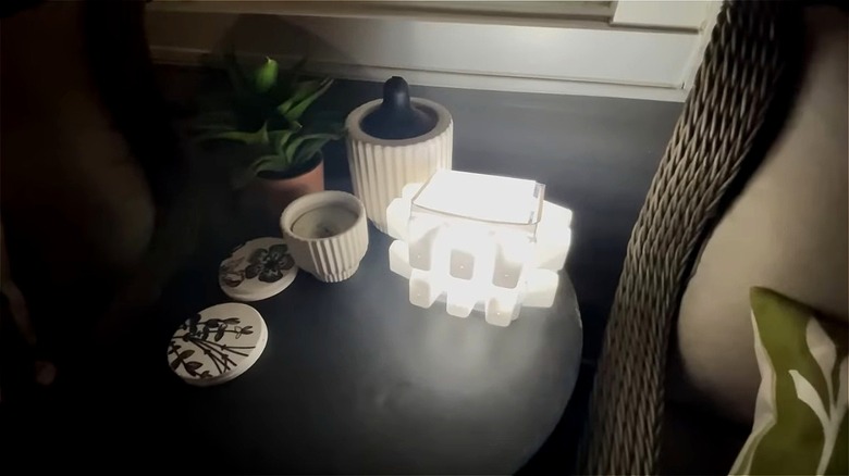ice cube tray lamp on table
