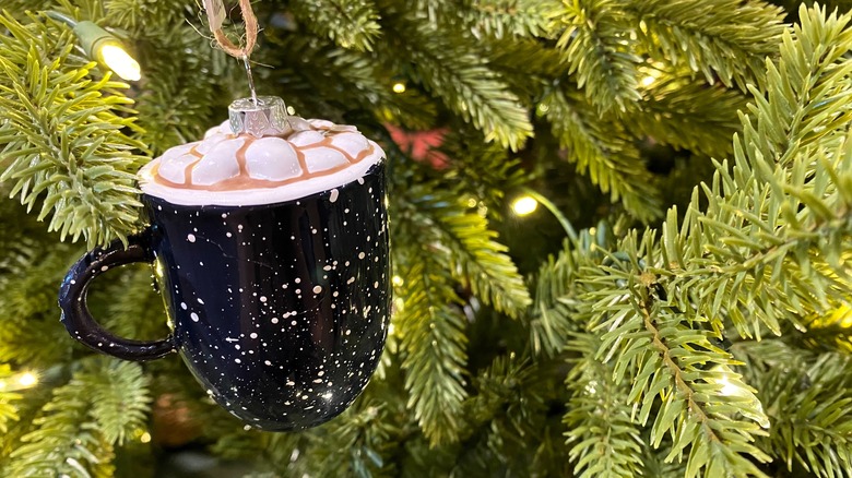 black hot cocoa mug ornament