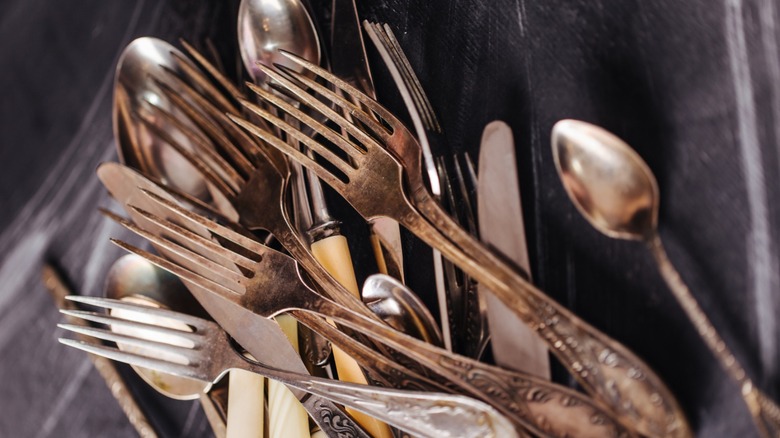 tarnished silverware