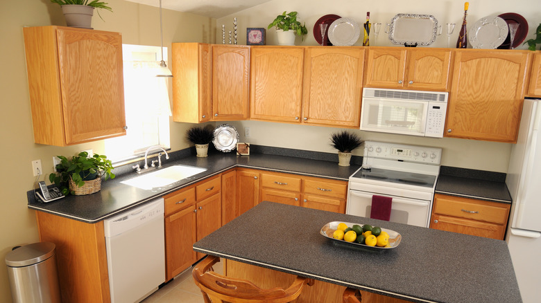 outdated oak cabinets