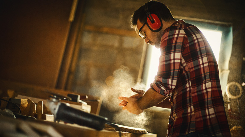 Man working with power tools