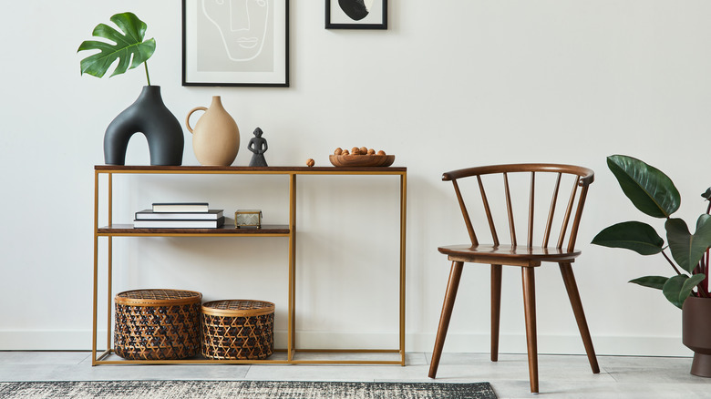 side table with shelf storage