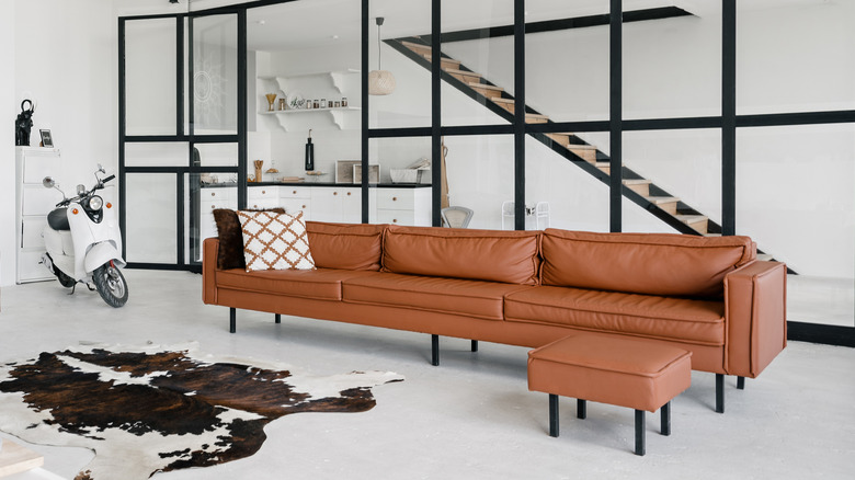concrete floor in living room