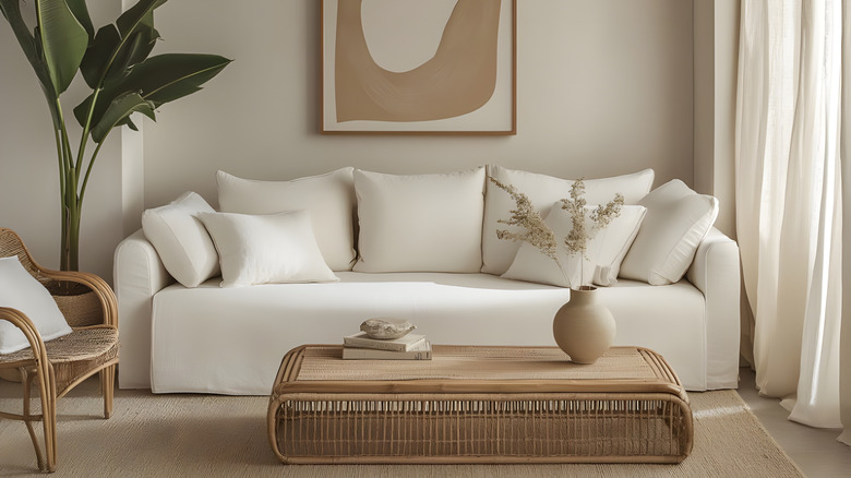 A unique coffee table in the living room