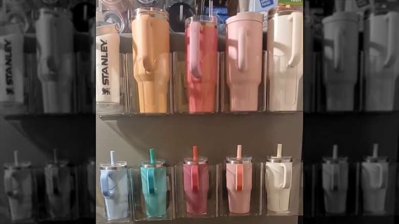 Dryer sheet holders that have been repurposed to hold mugs