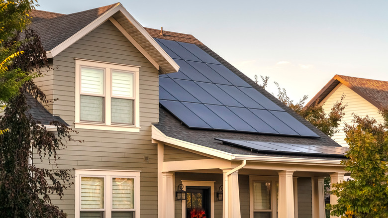 solar panels on a house