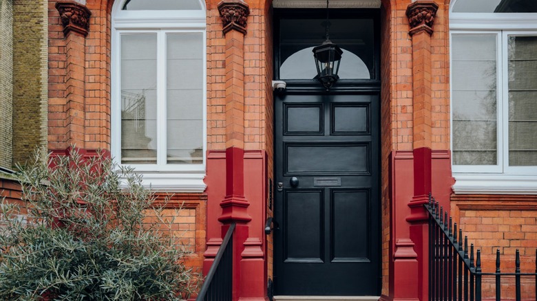 Deep forest green front door 