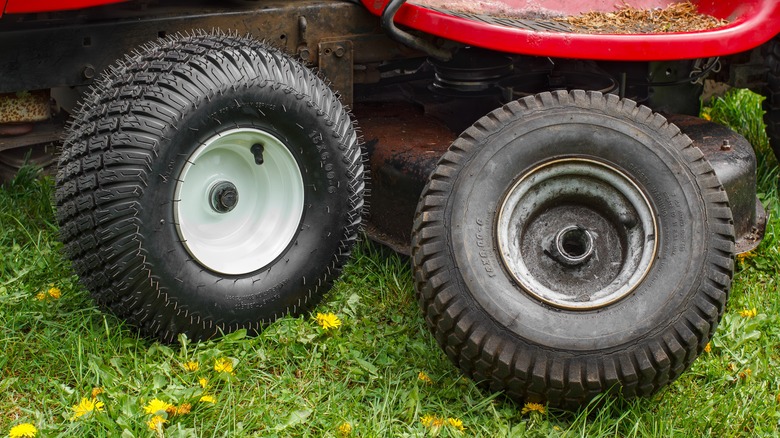 A pair of lawn mower tires