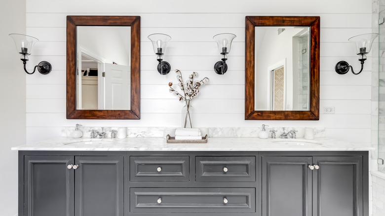 bathroom with shiplap