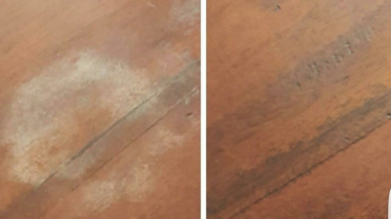 Before and after stain removal
