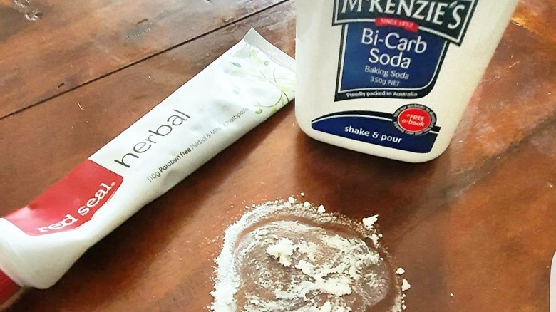 Toothpaste and baking soda combination