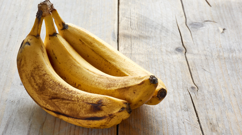 Bananas on hardwood floor