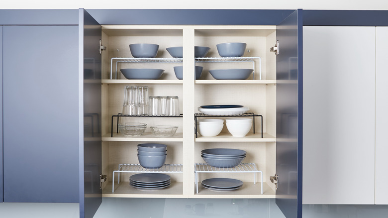 cabinet stile attached to shelves