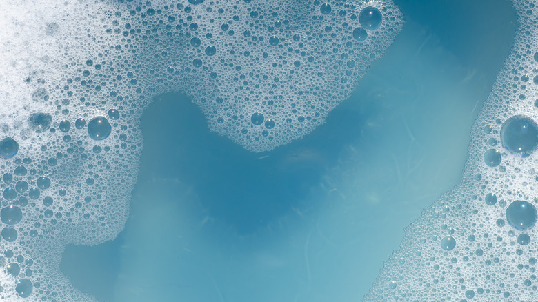 Bath water with suds