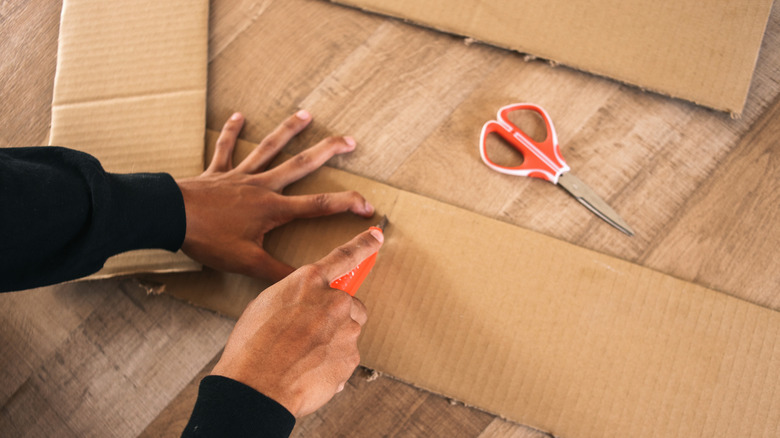 Piles of cardboard boxes
