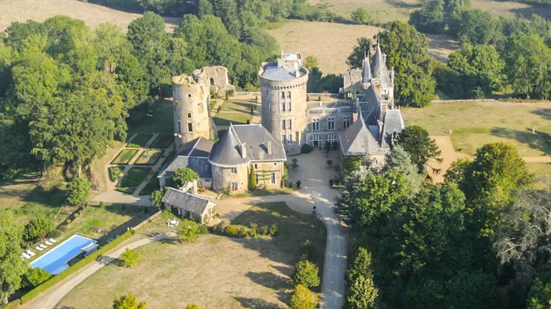 Aerial view of the French castle