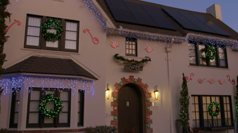 Front of Drew Scott's home during the holidays
