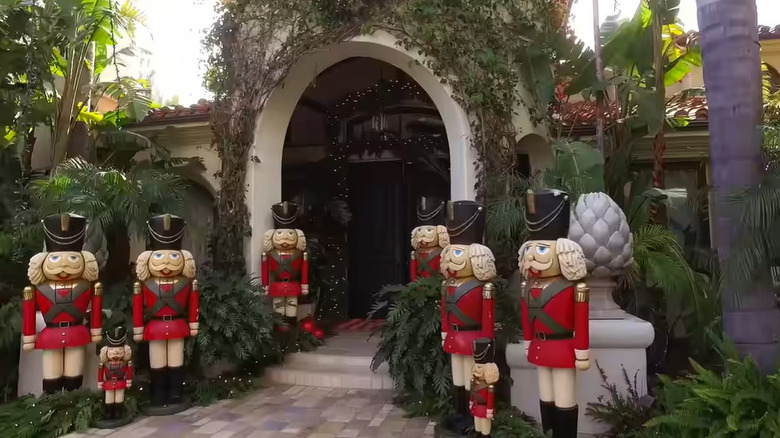 Nutcrackers in from of Kris Jenner's home