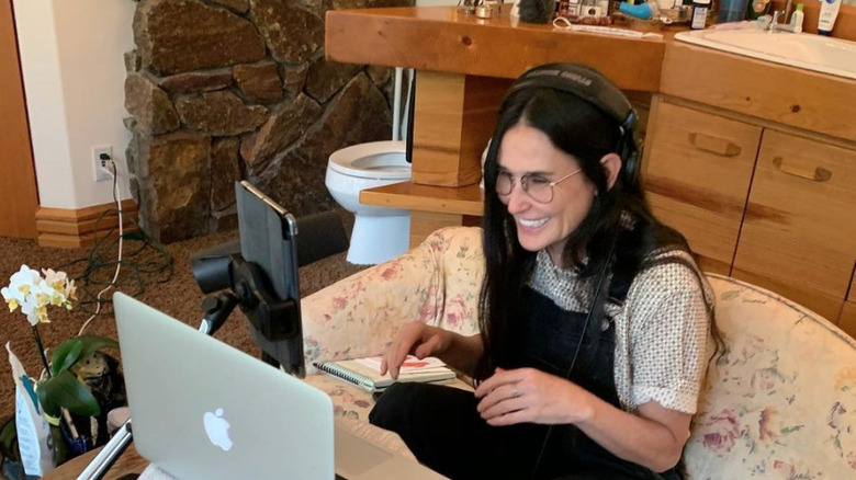 demi moore in bathroom