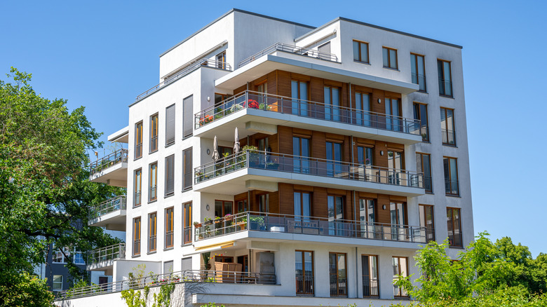 Exterior of condo building