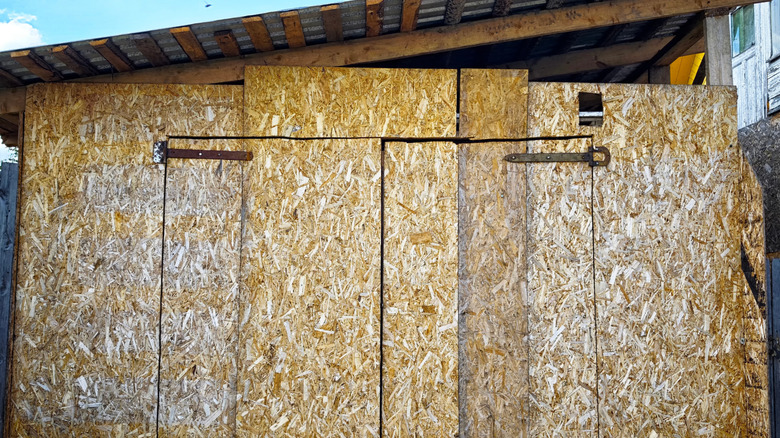Shed built with oriented strand board