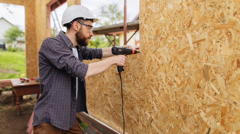 Using OSB to build walls in shed
