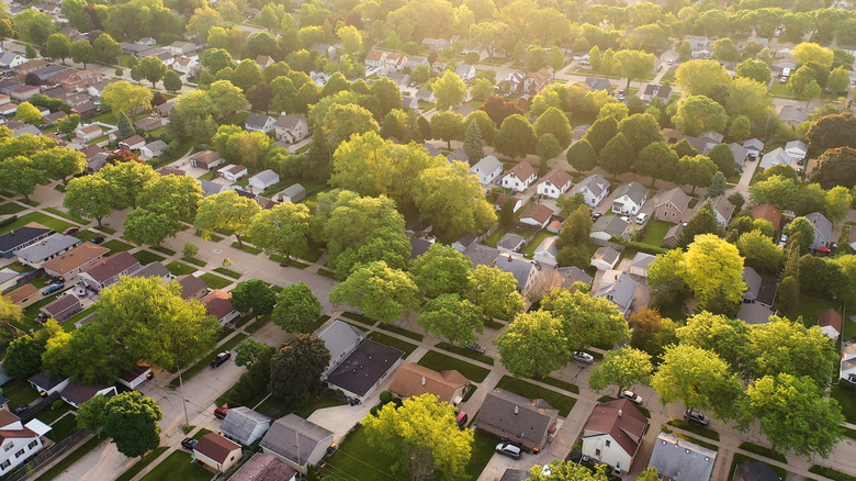 aerial view of neighborhood