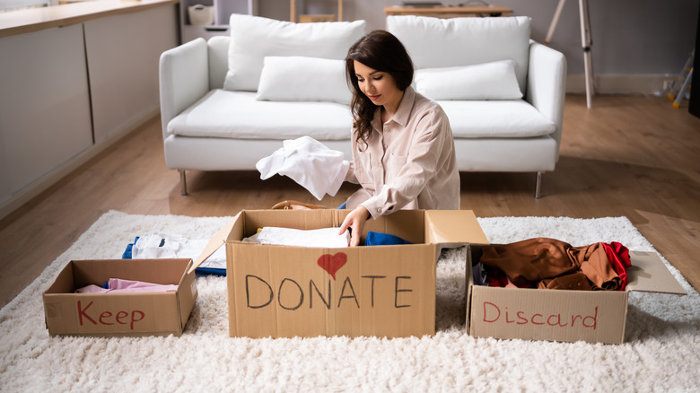 Donating and decluttering clothes