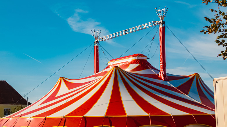 striped circus tent