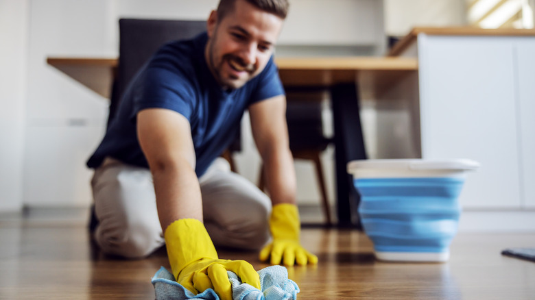 A max waxing the floor