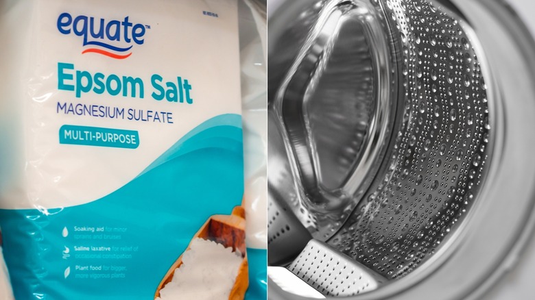 Epsom salt and an empty washing machine drum.
